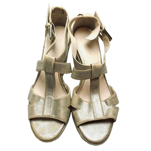 Calvin Klein Emmah Espadrille Wedge Platform Sandals Cage Ankle Strap sz 8 M - Picture 8 of 12